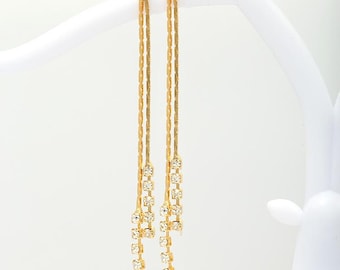 6pcs 14k gold plated Tassel Drop charm, Long Tassels Pendant, DIY Jewelry Earrings Findings