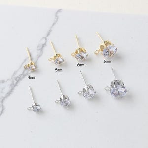 10 st 14k guldpläterade cz örhängen örhängen med liten zirkonstolpe