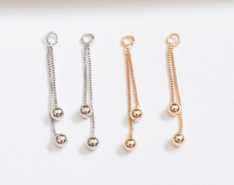 10pcs 14k Gold plated Dangle Tassel Charm, Ball Tassels Pendant, DIY Jewelry Earrings Findings