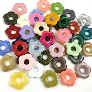 10pcs 26mm Flower-shaped Resin Charm Pendant, Acetate Acrylic Fresh Colors Hollow Flower Earring Charm DIY Jewelry