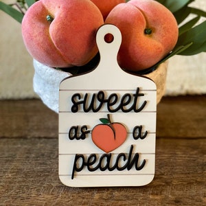 Peach decor, mini cutting board, gift, spring decor, summer decor,peaches