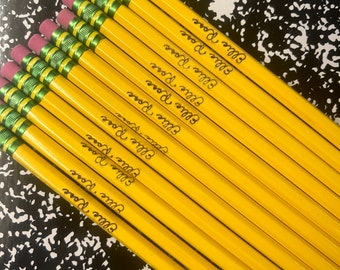 Personalized pencils set of 12 school supplies