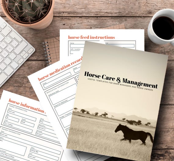 Equine Management Printable Set: Horse Care Templates (PDF + Editable Canva)