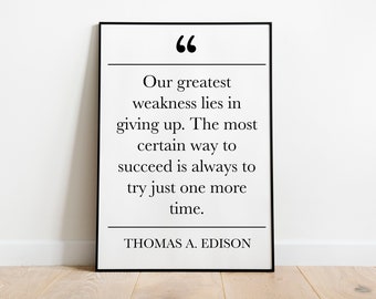 Thomas Edison Quote Printable Wall Art | Printable Wall Art Quote