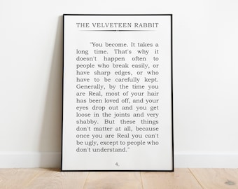 The Velveteen Rabbit Quote Printable Wall Art (Digital Download)