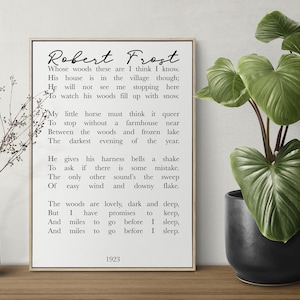 Snowy Wood by Robert Frost Printable Wall Art | Printable Wall Art Quote