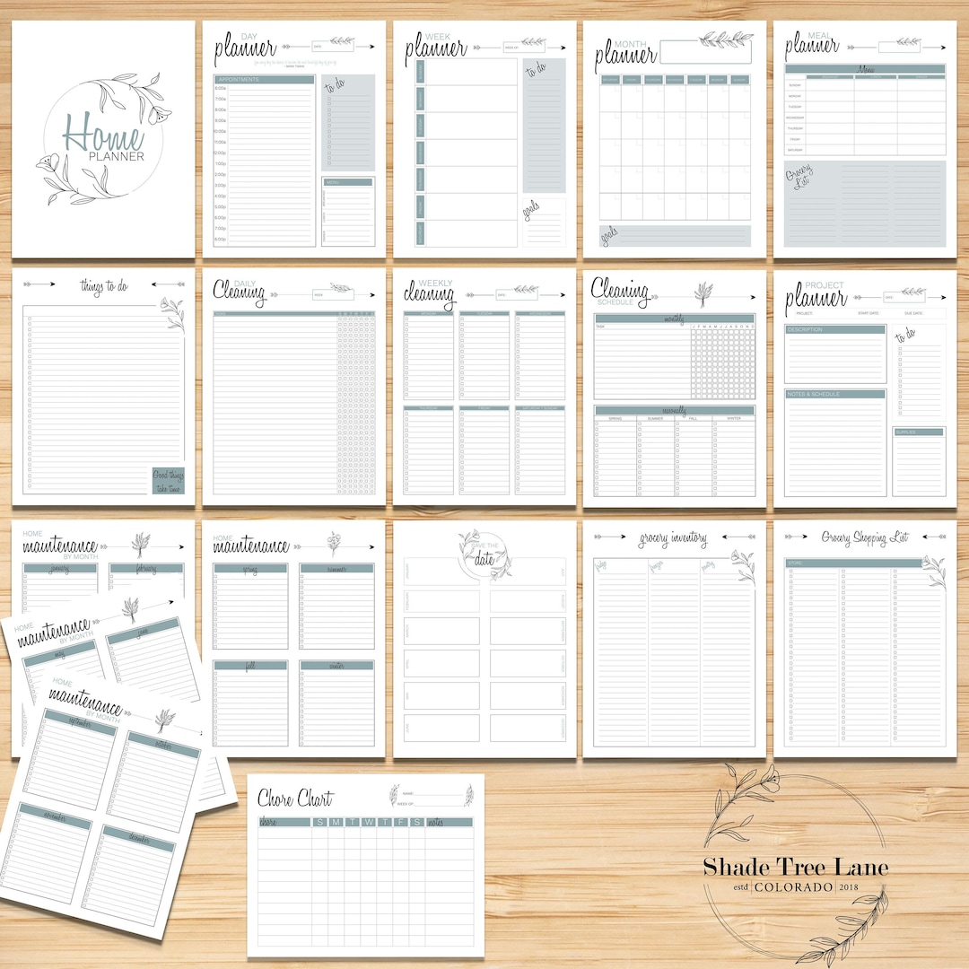 18page Home Organizing Binder Printable File Home Management Binder