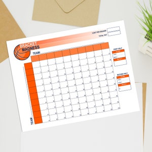 Basketball Wettquadrate | Basketball Quadrate für Office Pool | März Basketball Squares