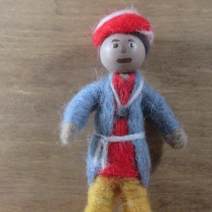 Sequoyah, American Indian Figure, Needle Felt Doll, Cherokee Alphabet History Gift