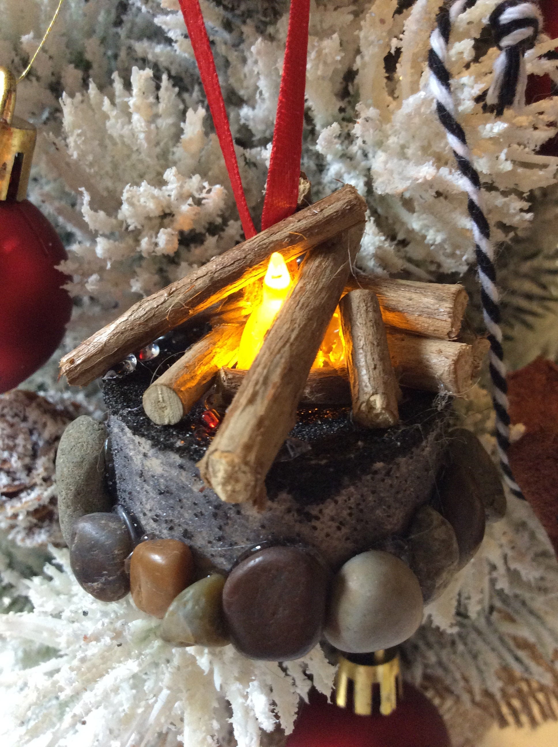 Campfire Ornament Bonfire Decor Outdoorsy Camping Christmas Etsy