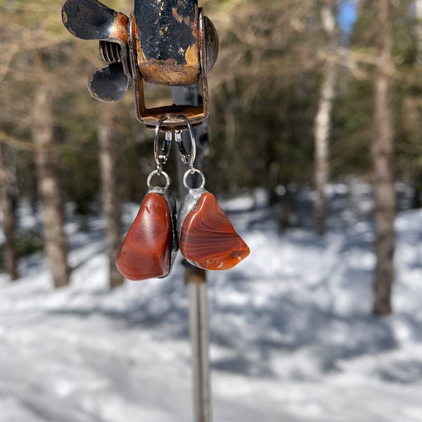 Handcrafted Lake Superior Agate Earrings