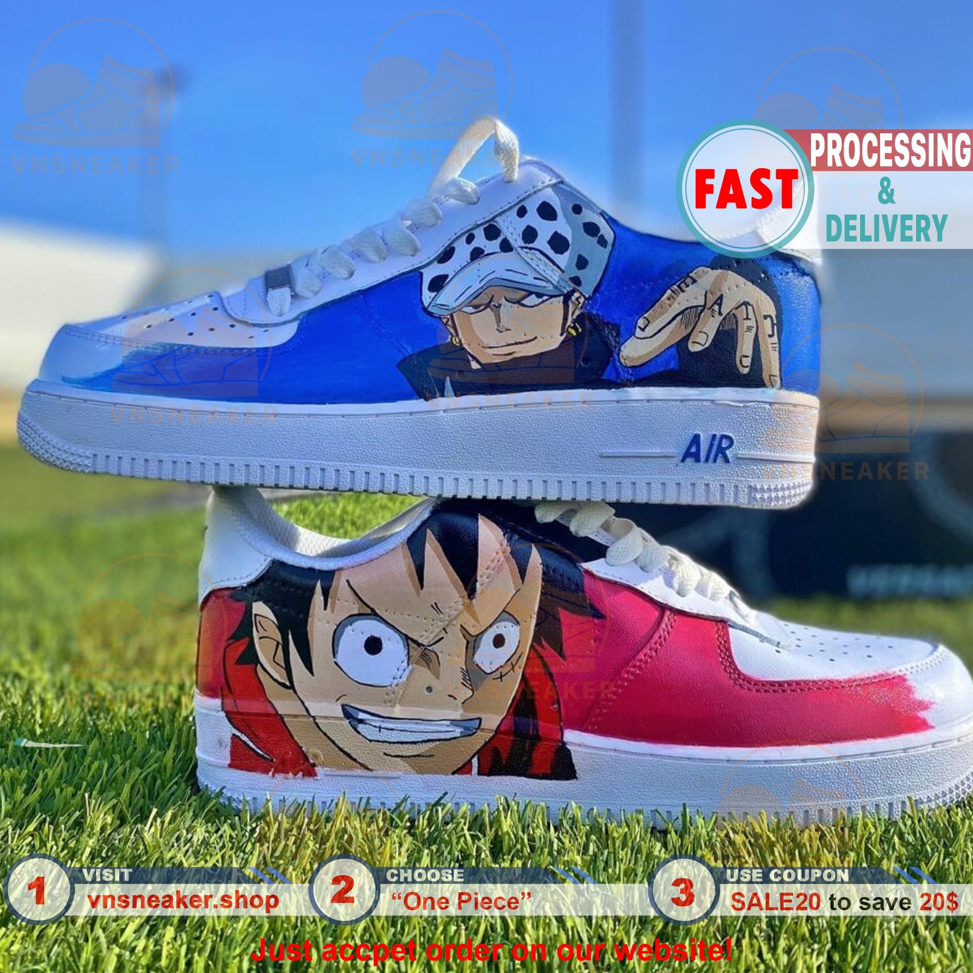 Havthcol Ironing-Free Stickers for Custom Air Force 1 Shoes,Cute Pattern Fashine Creative White Shoes Decal (Anime)