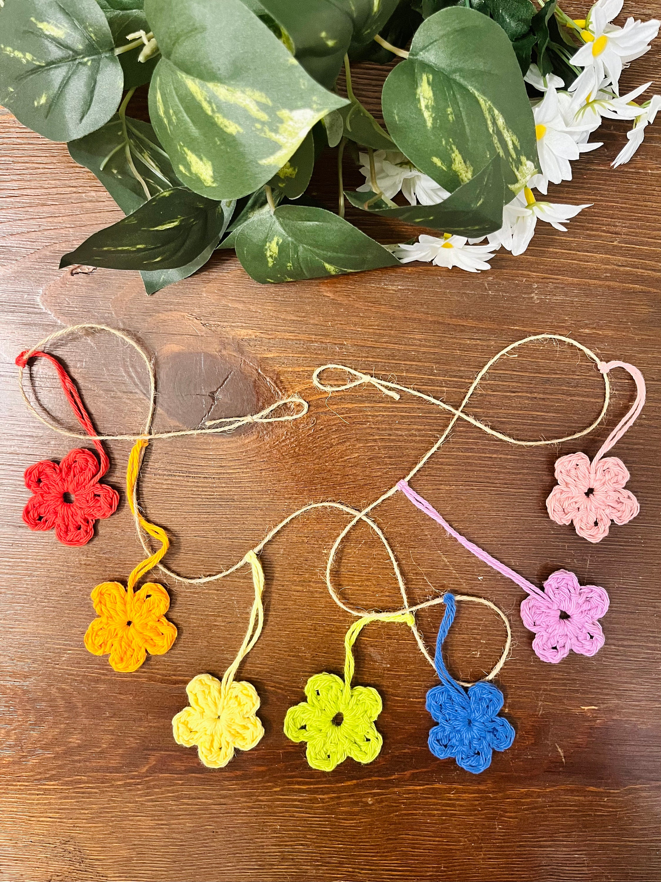 Festive Rainbow Flower Garland // Cute Dangling Flower Garland ...
