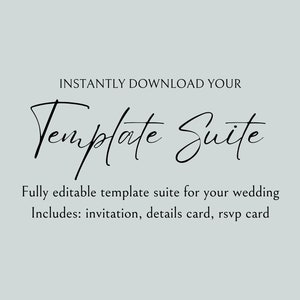Classic Wedding Invitation Suite, Wedding Invitation Template Download, Editable Modern Wedding Invite, Instant Download, Elizabeth image 3