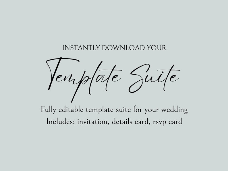 Classic Wedding Invitation Suite, Wedding Invitation Template Download, Editable Modern Wedding Invite, Instant Download, Elizabeth image 3