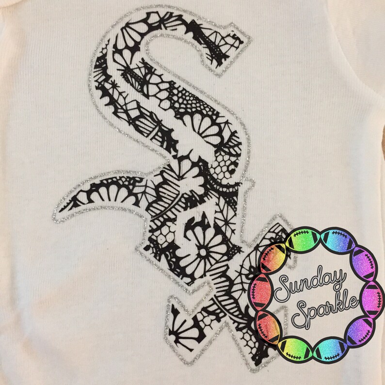 Chicago White Sox Baby Baby White Sox Outfit Chicago White Sox Baby Bodysuit Chicago White Sox Lace Logo Baby Baseball outfit