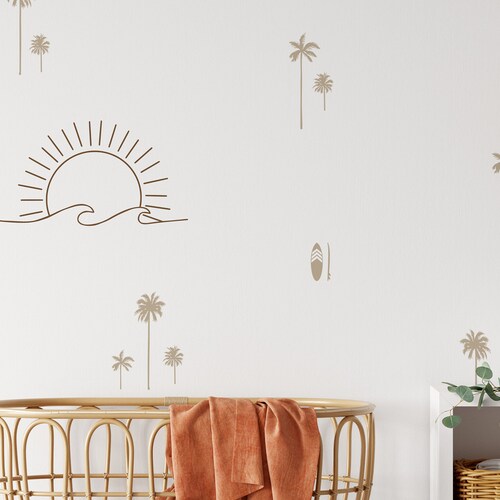 Palm Tree Wall Decals Tropical Wall Stickers Etsy Australia