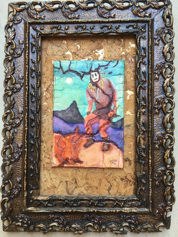 Kachina Original Mixed Media Painting by Tazz. 13 X Etsy