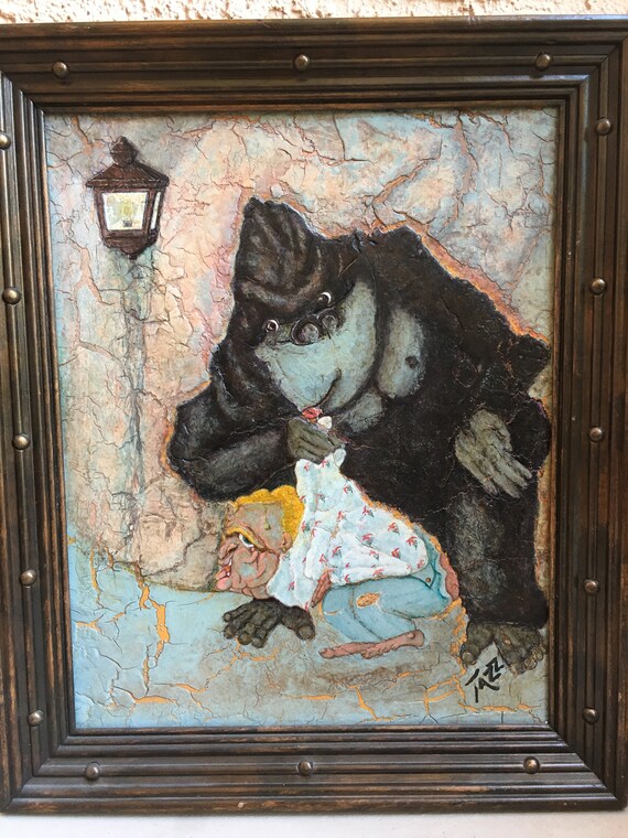 Who S Spanking Who Original Mixed Media Painting By Etsy