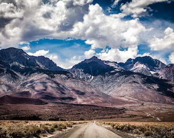 Road leading to the Sierra Nevada Mountains