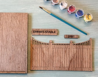 DIY Stall Kit | European Stall Front Stable Barn | Horse Paint Kit | Equestrian | Paint and Sip | Pony Party | Wooden Horse Craft | 2