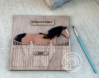 DIY Stall Kit | European Stall Front Stable Barn | Horse Paint Kit | Equestrian | Paint and Sip | Pony Party | Wooden Horse Craft | Pony kid