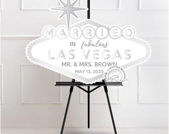 Letrero de bienvenida a Las Vegas / Casado en la fabulosa Vegas / Letrero de boda
