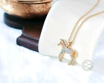 Horse Pendant Necklace | Equestrian Accessories | Horse Girl Gift | Gold