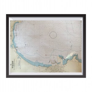Mappa originale della costa mediterranea in stile antico dell'Italia, Mar Mediterraneo 1984