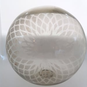 Vintage glass float with embedded traces from net, glass floats, Japanese glass float, fishing floats, glass blue glass float, vintage fish