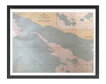 Vecchia mappa vintage del Mar Baltico, stretto di Saaremaa, mappa murale vecchio stile 1984