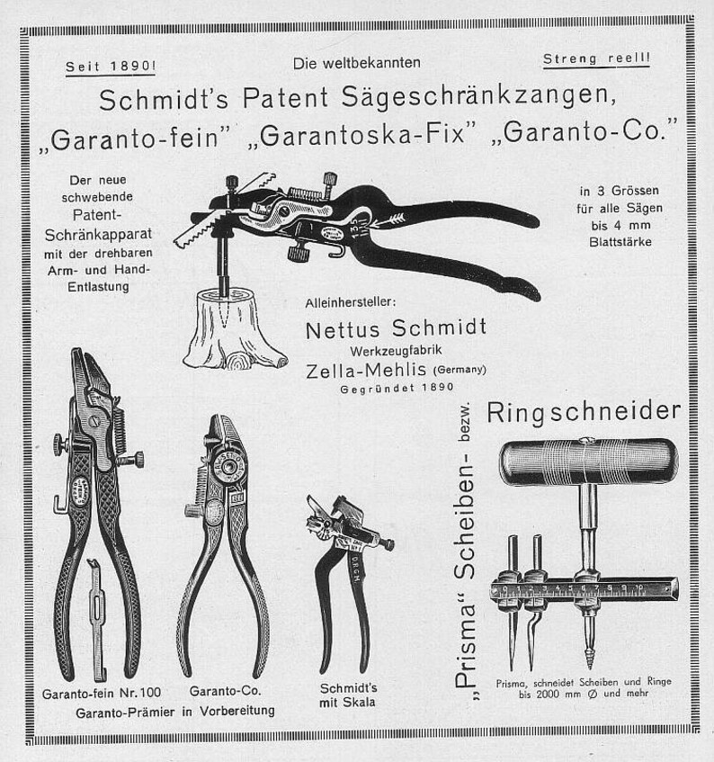 Vintage Saw Setting Tool Antique Saw Set Pliers Work Bench Etsy