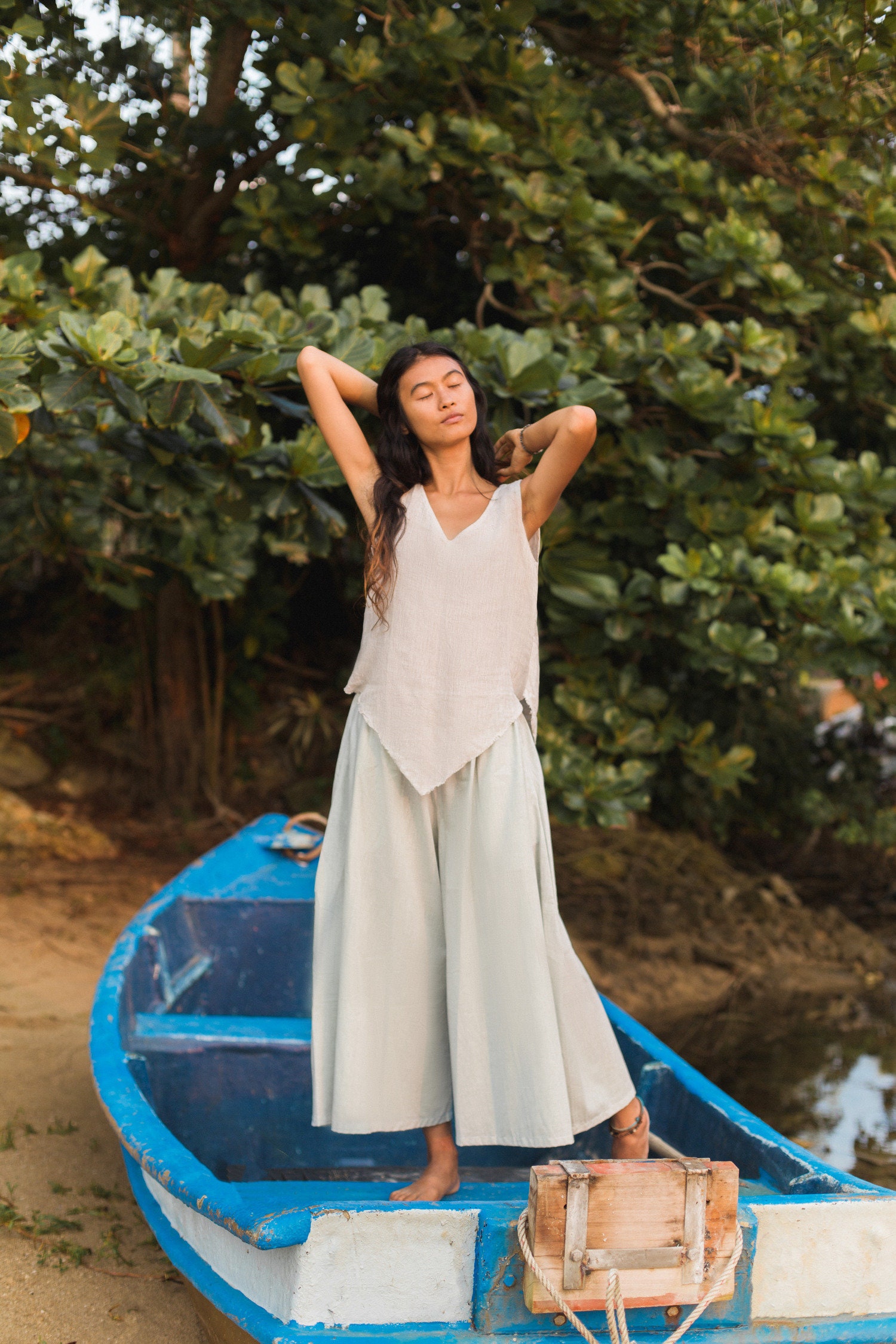 ❤️ EDC 2019 Summer Womens Solid Cotton Linen Wide Leg Pants Casual Elastic Stretchy High Waist Palazzo Culottes Trousers ❤️ EDC 2019 Summer Womens Solid Cotton Linen Wide Leg Pants Casual Elastic Stretchy High Waist Palazzo Culottes Trousers