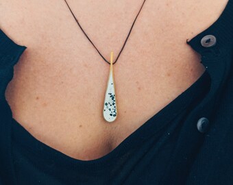 Long drop necklace, silver necklace