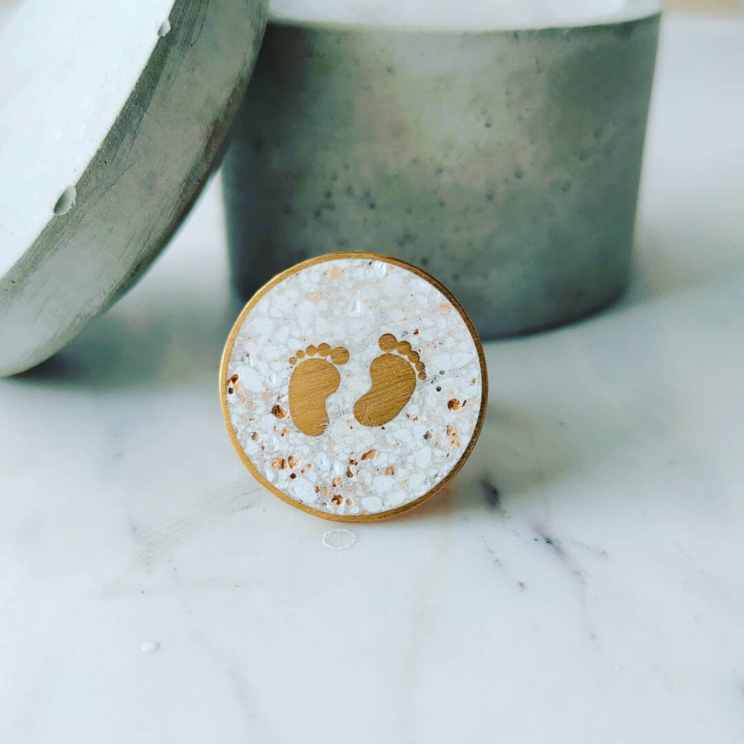 Tiny Footsteps Ring Silver Ring Concrete Jewelry Etsy