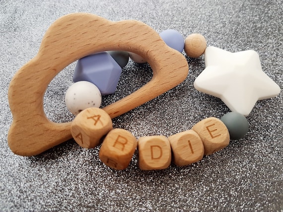 personalised wooden teething ring