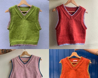 Meganfaithmakes' sweater vest knitting pattern PDF (English)