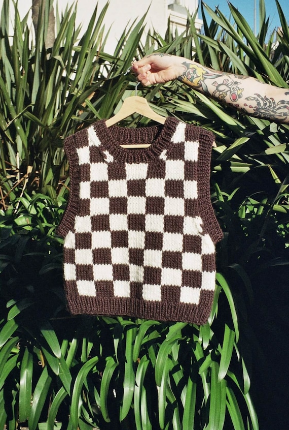 Meganfaithmakes Checkered Sweater Vest Knitting Pattern PDF Meganfaithmakes Checkered Sweater Vest Knitting Pattern PDF