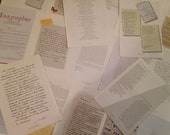 20 pages of books theme letters recto verso, craft paper, scrapbooking, collage, decoupage, junk diary, ephemera, vintage