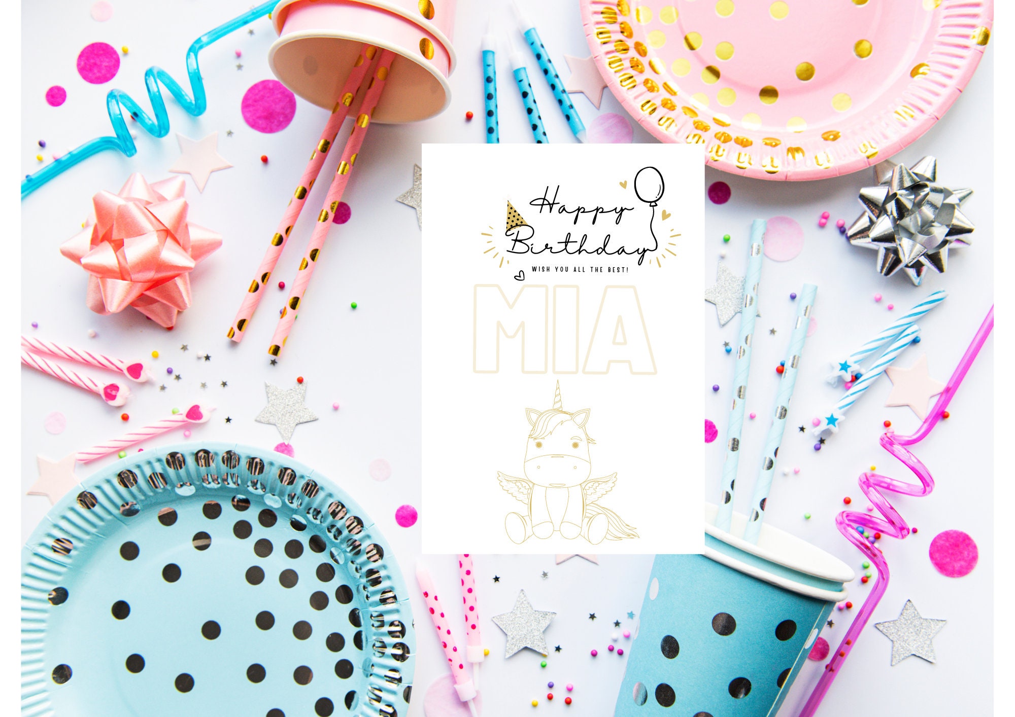 Personalized Printable Birthday Coloring Card for Kids Custom Name ...