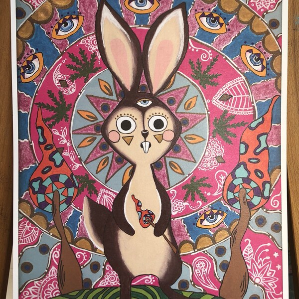 Trippy Bunny Print