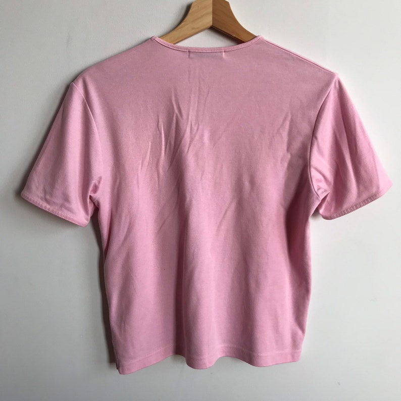 Baby Pink Cami Top with Floral Iridescent Embellishment Glastonbury Hippy Festival Basic Top Summer Beach Club Vintage