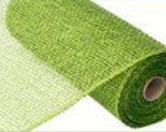 Lime Green Poly Burlap Mesh 10"x10yds Mesh for Wreaths, Wreath Supplies, 10 inch mesh