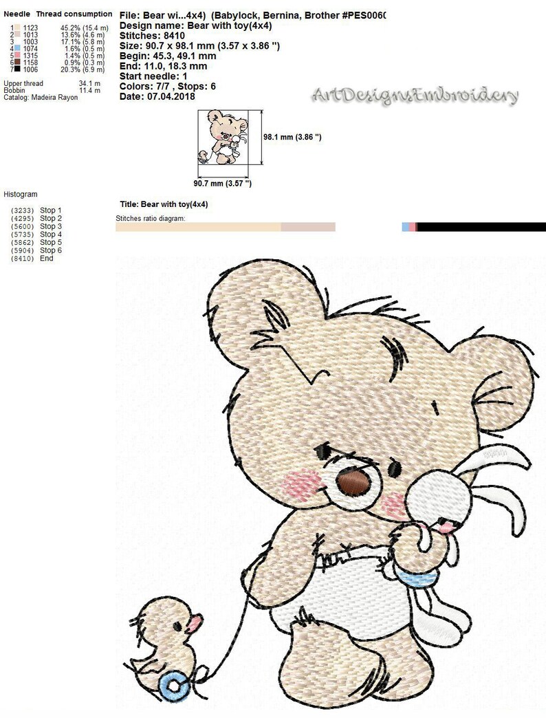 Cute teddy bear embroidery design teddy bear design Etsy