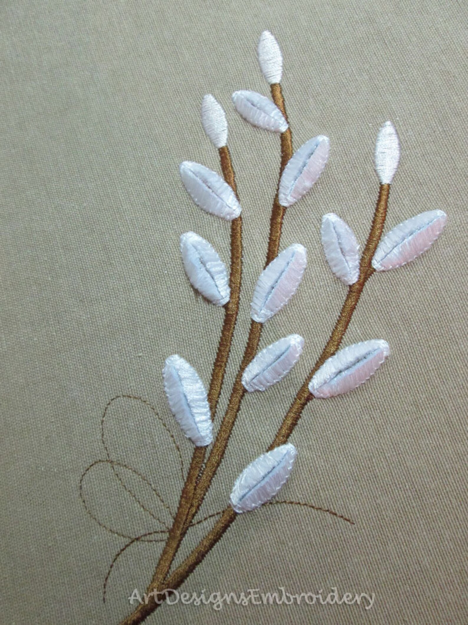 Willow Velvet Machine Embroidery Design Willow Embroidery Etsy