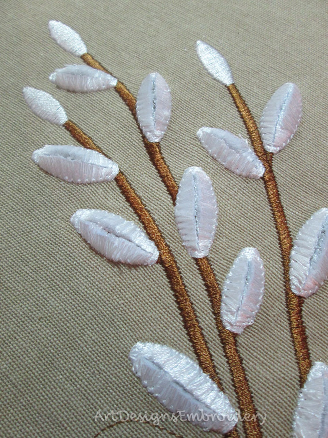 Willow Velvet Machine Embroidery Design Willow Embroidery Etsy