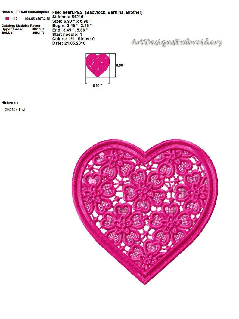 Lace Heart Machine Embroidery Design Embroidery Heart Etsy