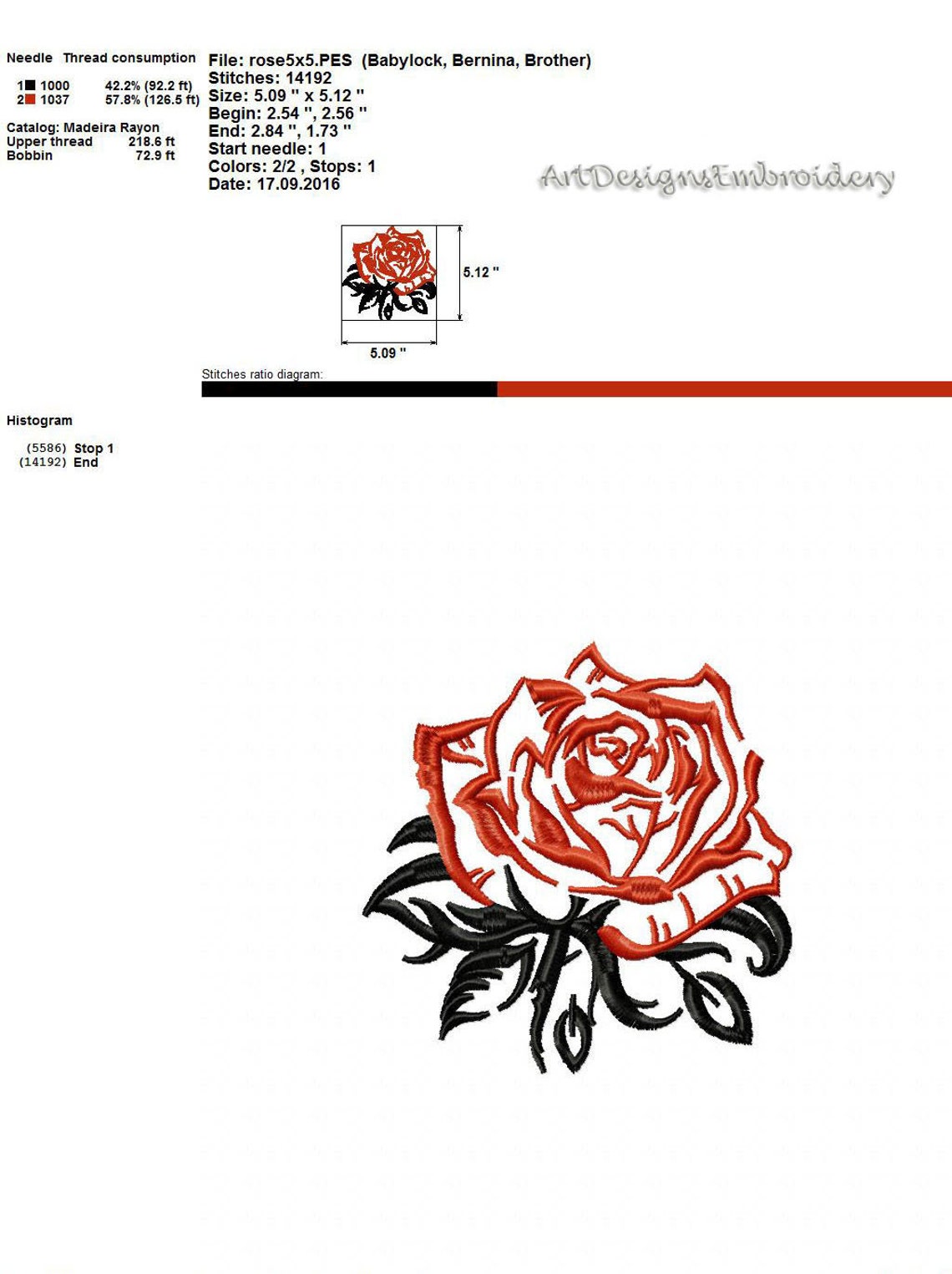 Rose Machine Embroidery Design Rose Embroidery Embroidery Etsy