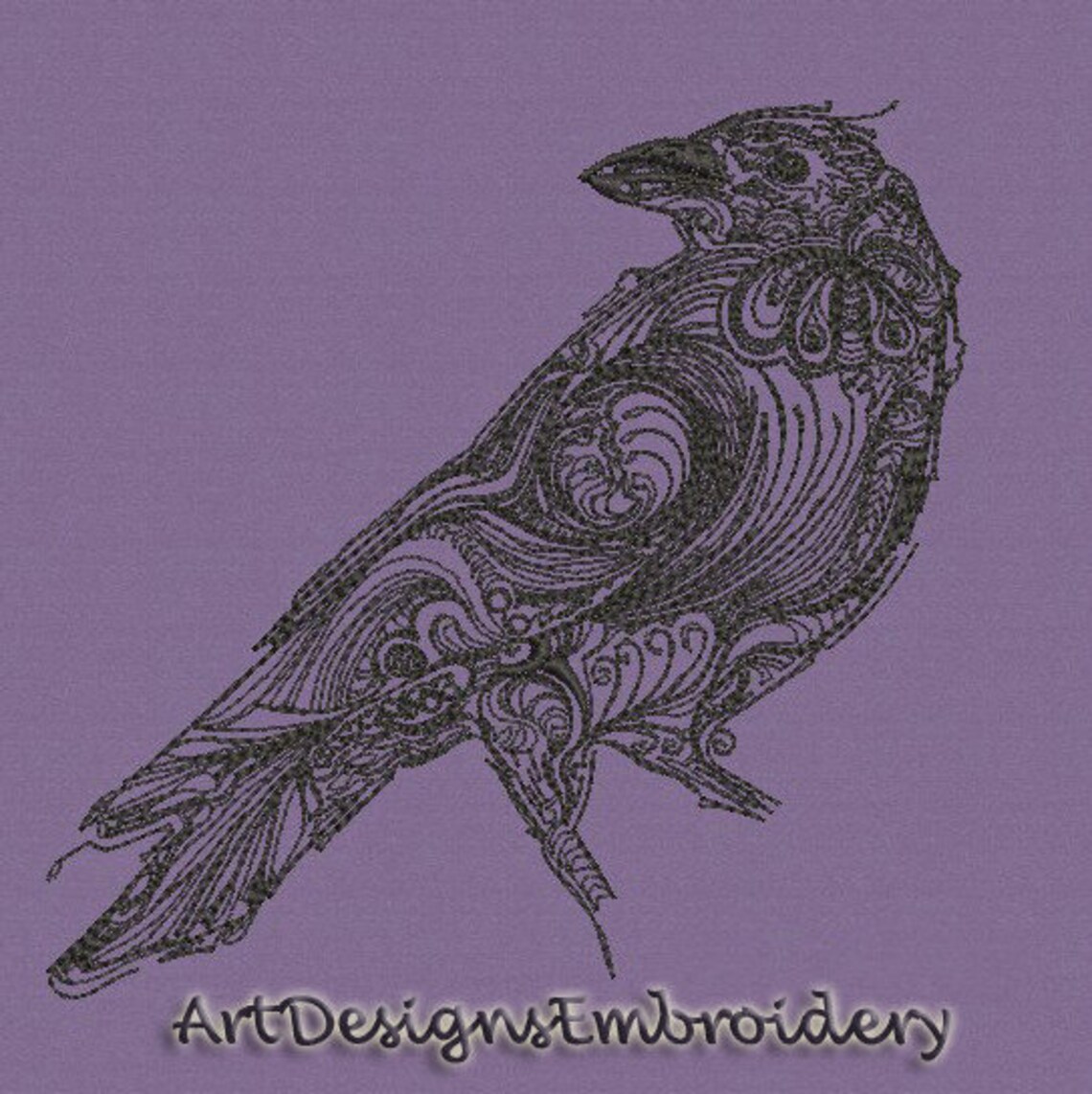 Raven Machine Embroidery Design Embroidery Digitized Digital Etsy UK