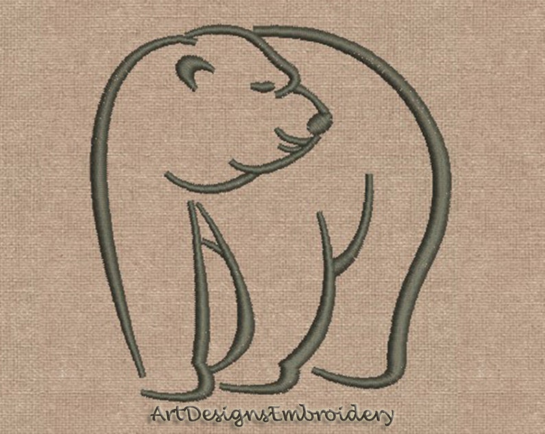 Polar bear bear design machine embroidery design embroidery  etsy